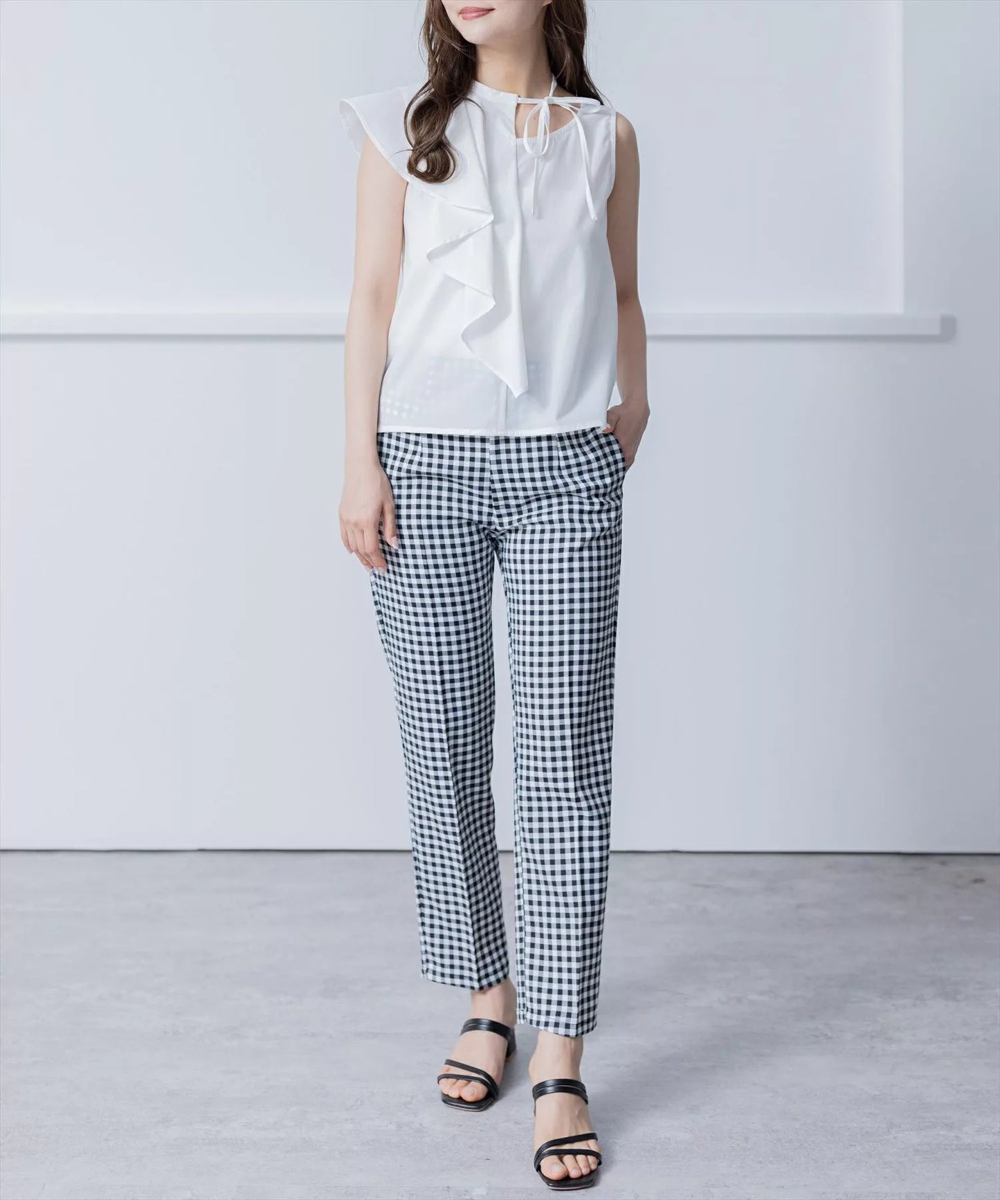 Clear 不規則荷葉邊無袖上衣 4色 [TP342]