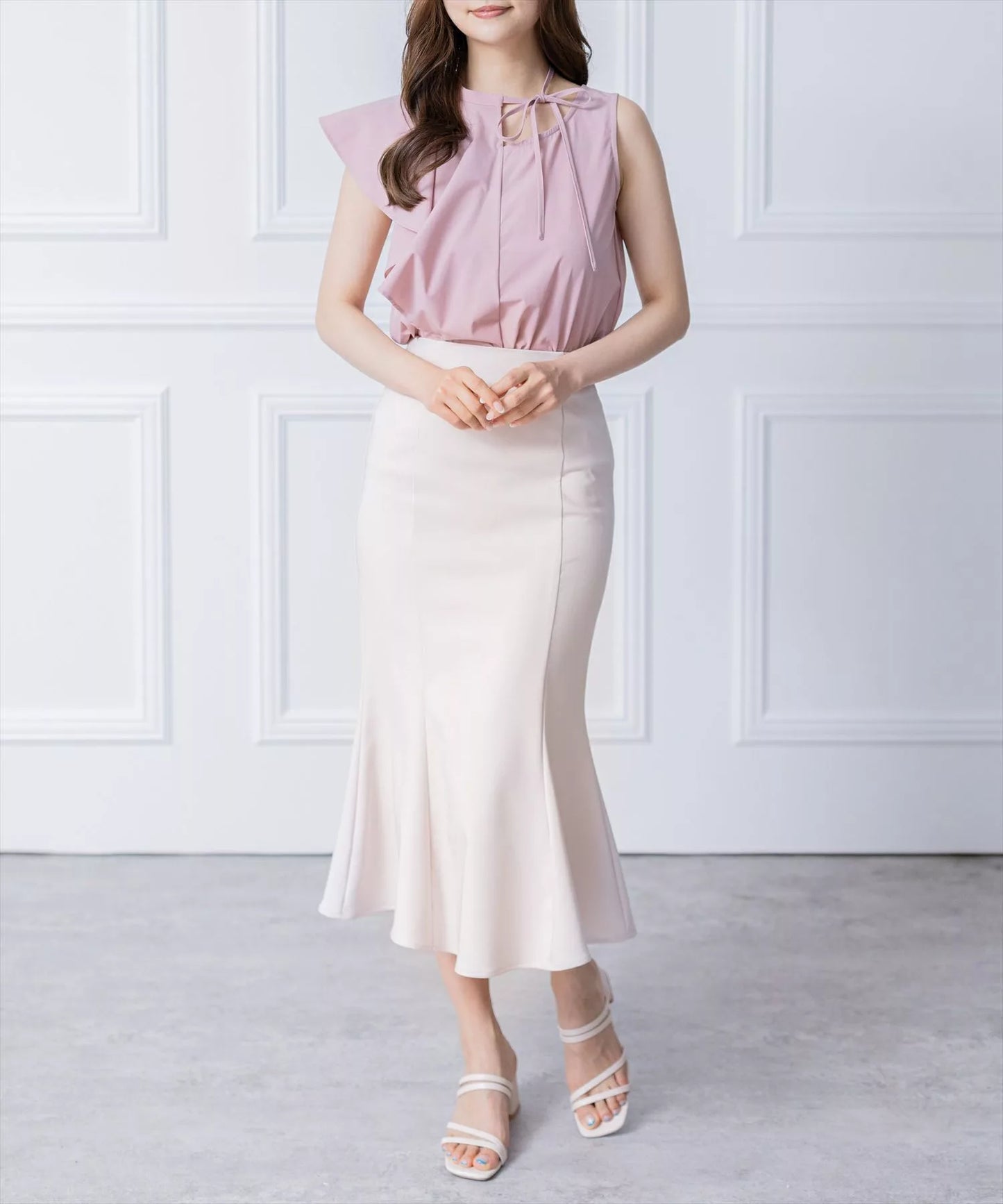 Clear 不規則荷葉邊無袖上衣 4色 [TP342]