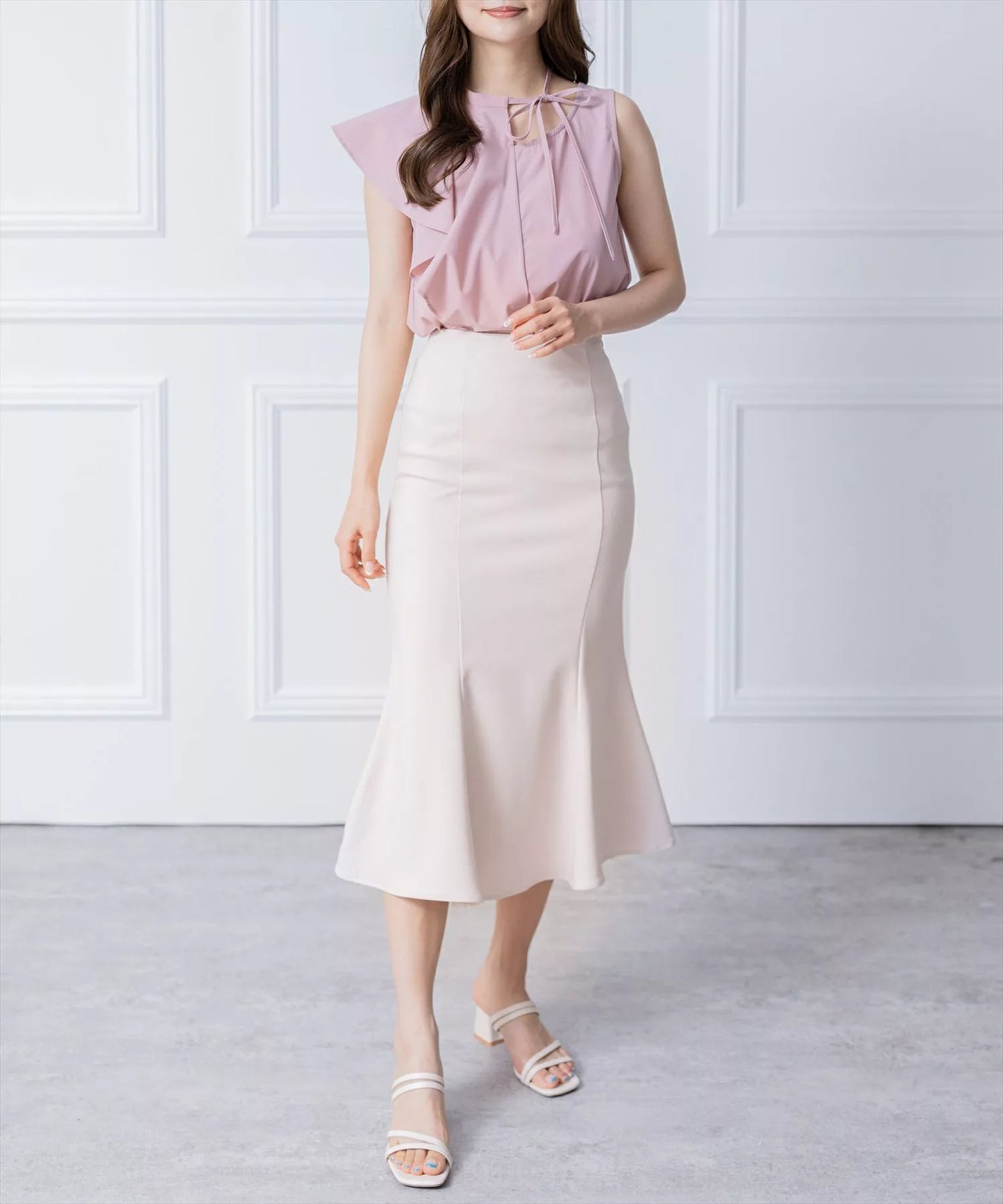 Clear 不規則荷葉邊無袖上衣 4色 [TP342]