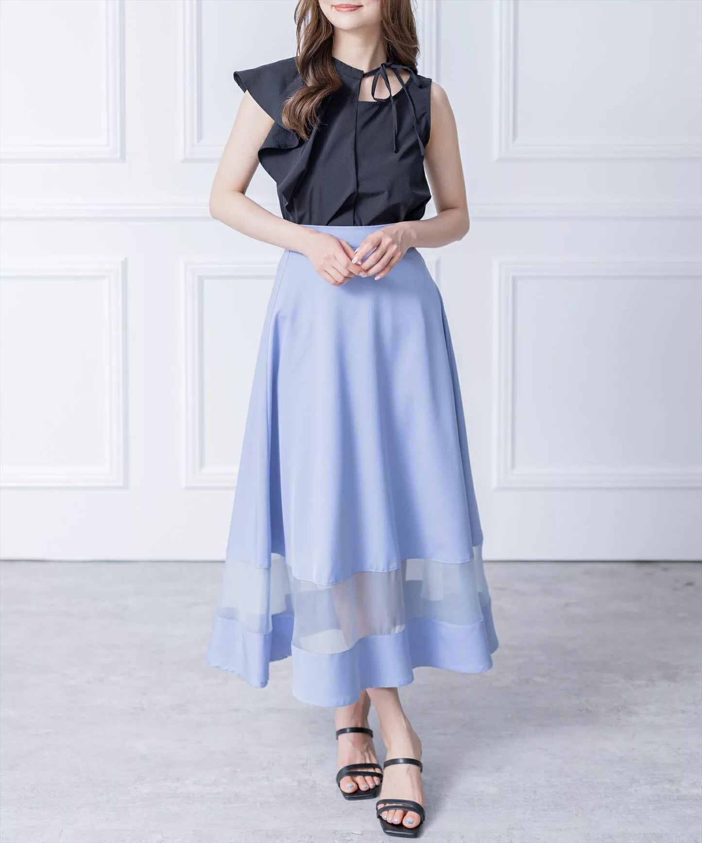 Clear 不規則荷葉邊無袖上衣 4色 [TP342]