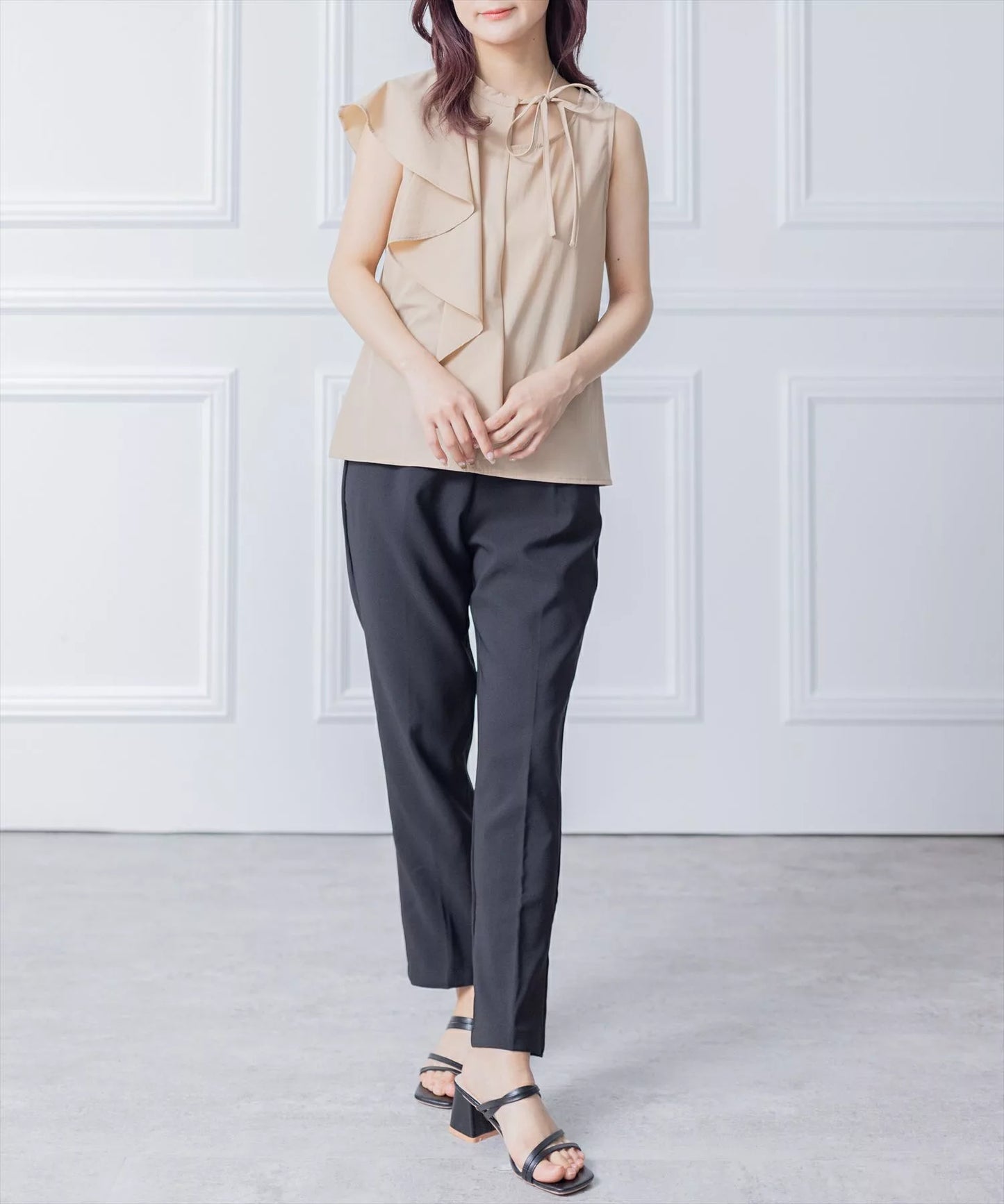 Clear 不規則荷葉邊無袖上衣 4色 [TP342]