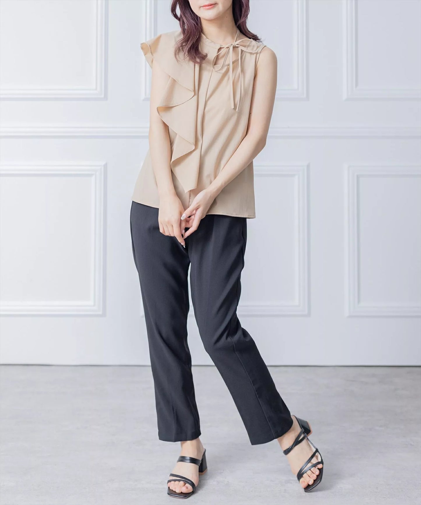 Clear 不規則荷葉邊無袖上衣 4色 [TP342]