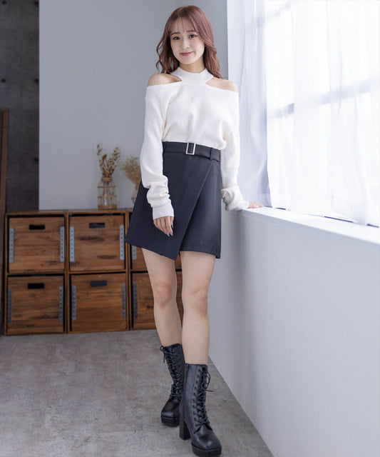 Clear 掛頸露肩針織上衣 [TP133]