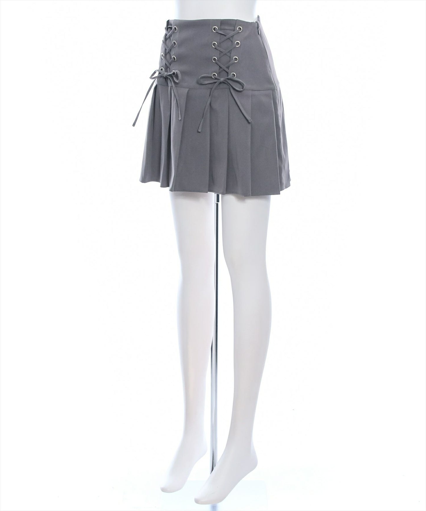 Clear 側蝴蝶結綁帶百褶迷你裙 2色 [BT035]