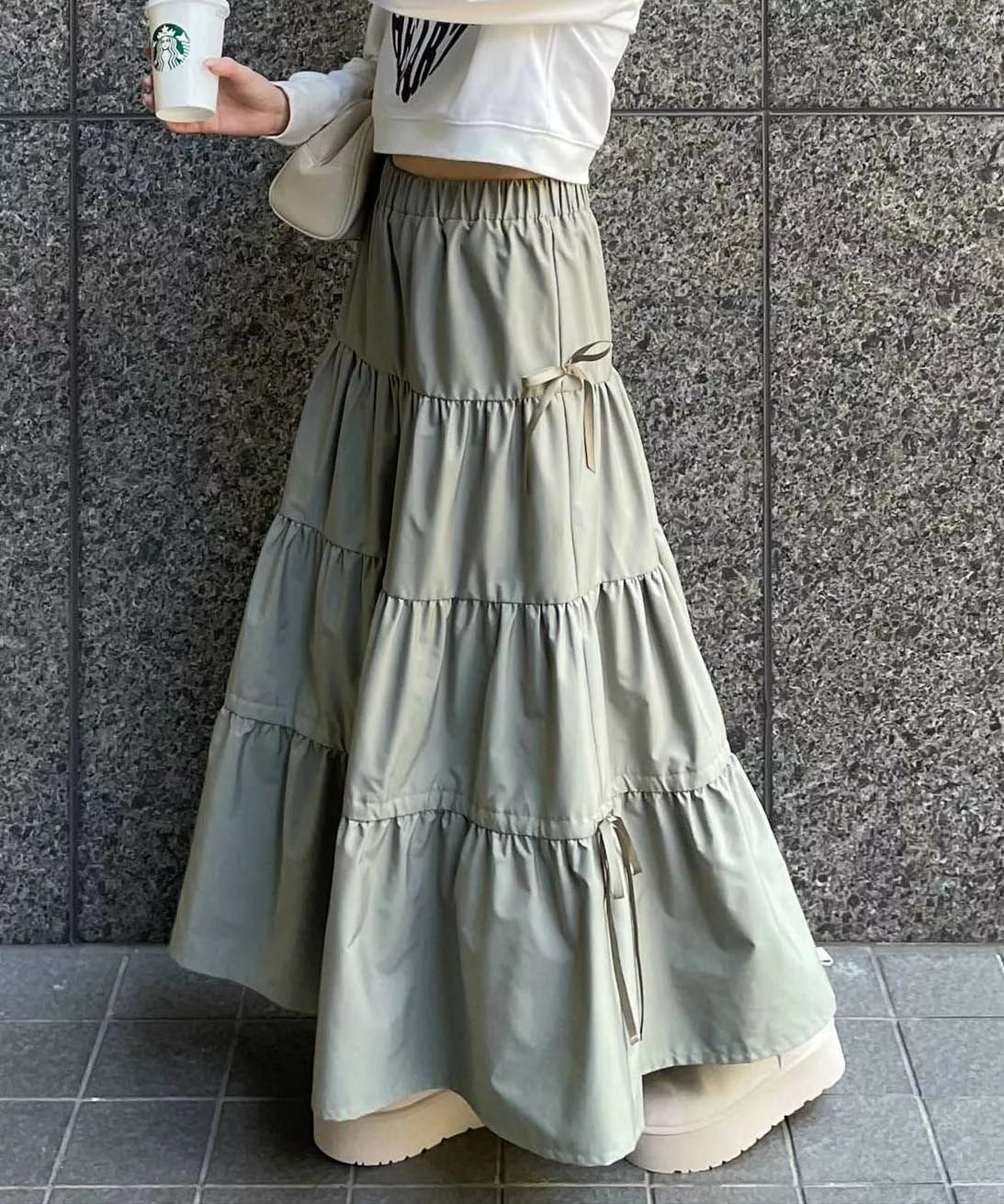 Clear 蝴蝶結層層蛋糕裙 3色 [BT0166]