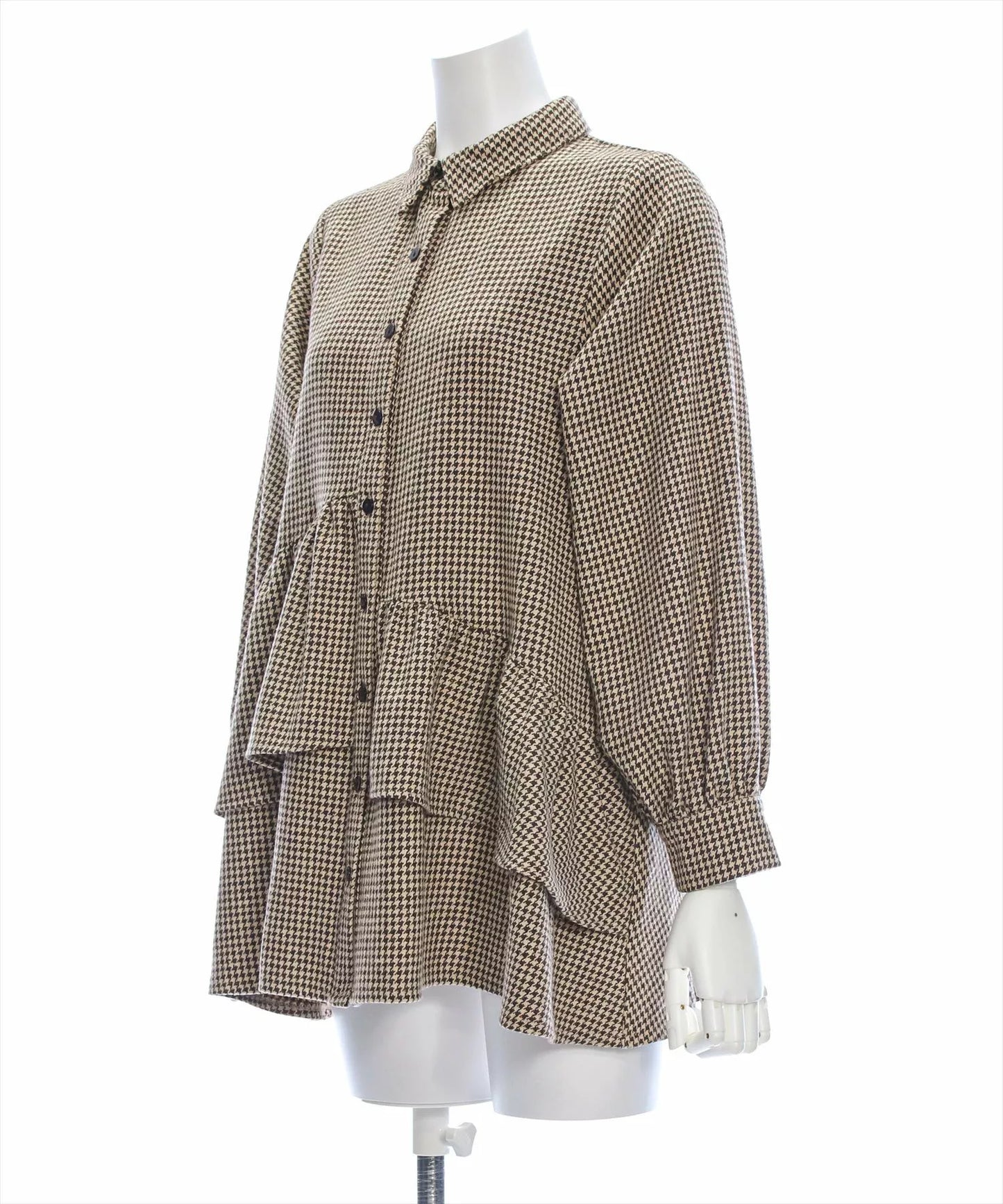 Clear 千鳥格Ruffle 連身裙 2色 [OP0167]