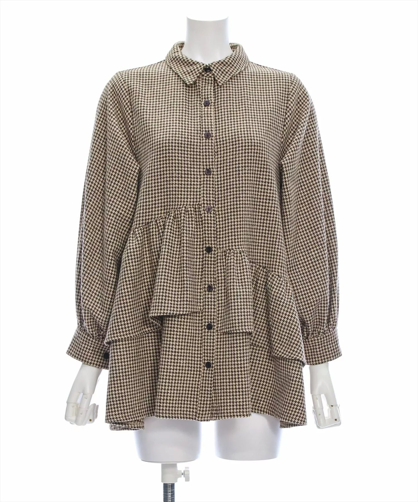 Clear 千鳥格Ruffle 連身裙 2色 [OP0167]