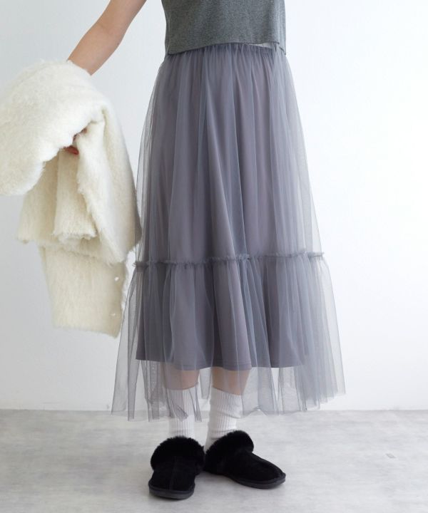 w closet 薄紗吊帶連身裙連內搭半裙 [OP233]