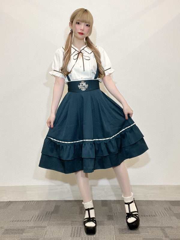 axes femme 前鏤空蕾絲線帶綁帶襯衫 [TP258]