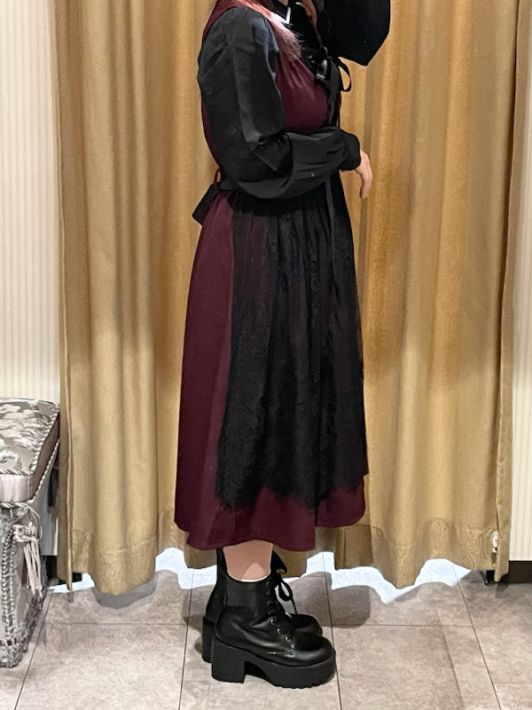 axes femme 德國民族風綁帶蕾絲圍裙連身裙 [OP237]