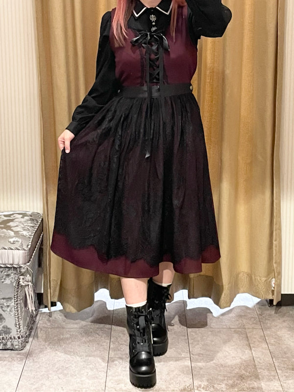 axes femme 德國民族風綁帶蕾絲圍裙連身裙 [OP237]