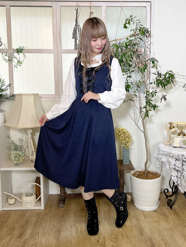 axes femme 德國民族風綁帶蕾絲圍裙連身裙 [OP237]