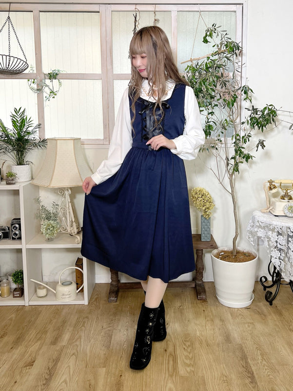 axes femme 德國民族風綁帶蕾絲圍裙連身裙 [OP237]