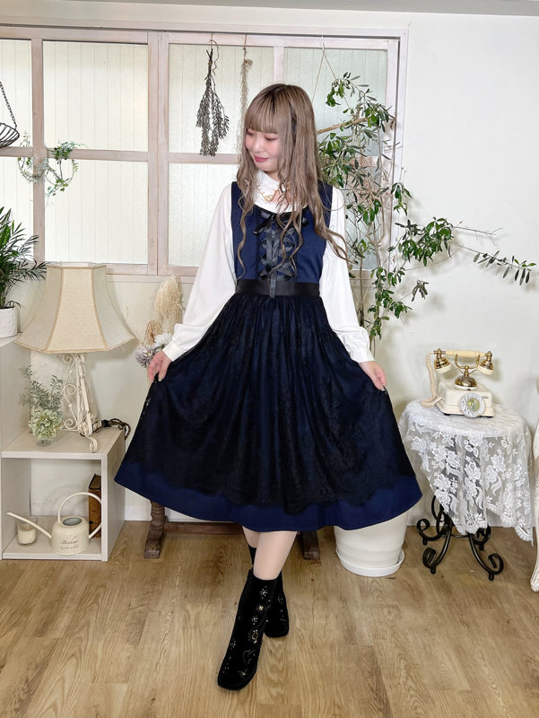 axes femme 德國民族風綁帶蕾絲圍裙連身裙 [OP237]