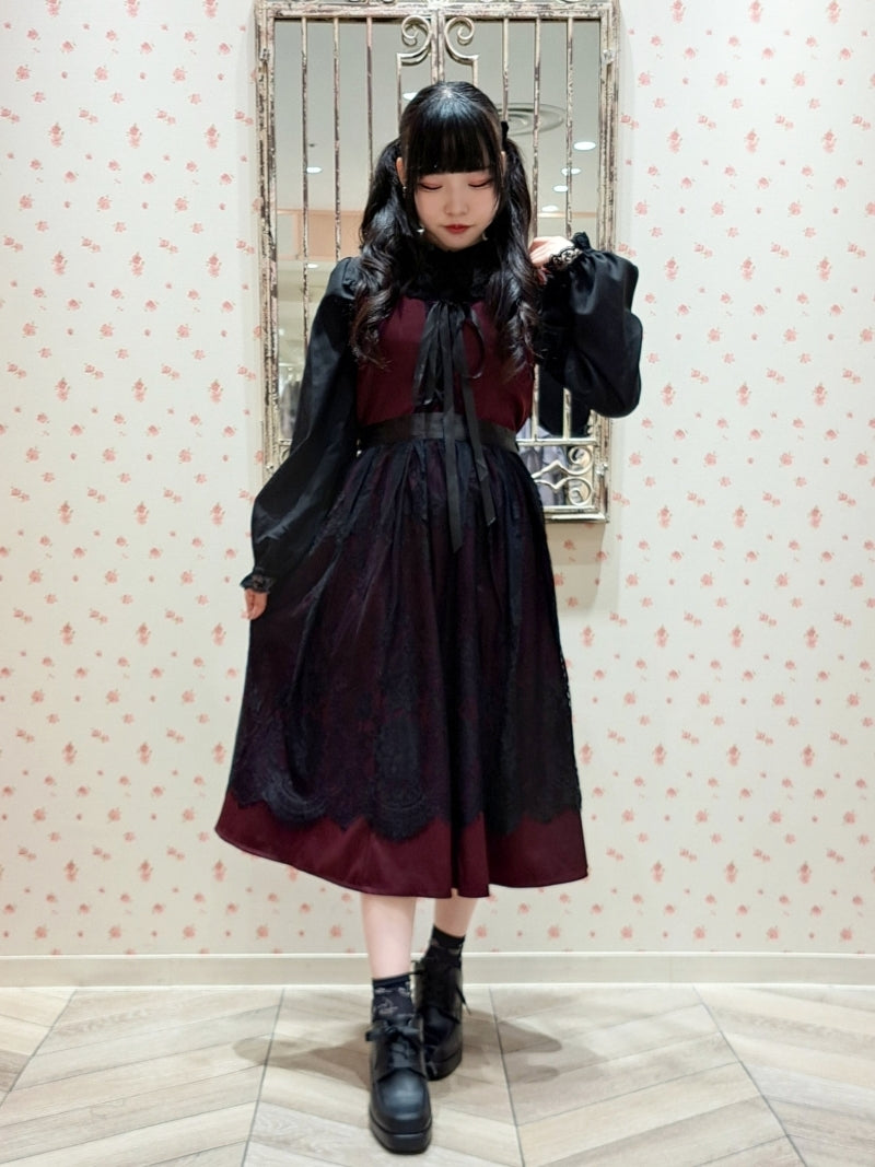 axes femme 德國民族風綁帶蕾絲圍裙連身裙 [OP237]