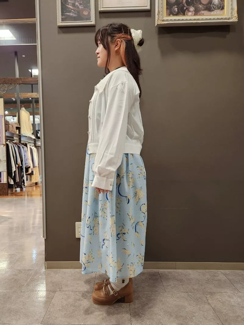 axes femme 交叉繫帶含羞草小黃花連身裙 [OP335]