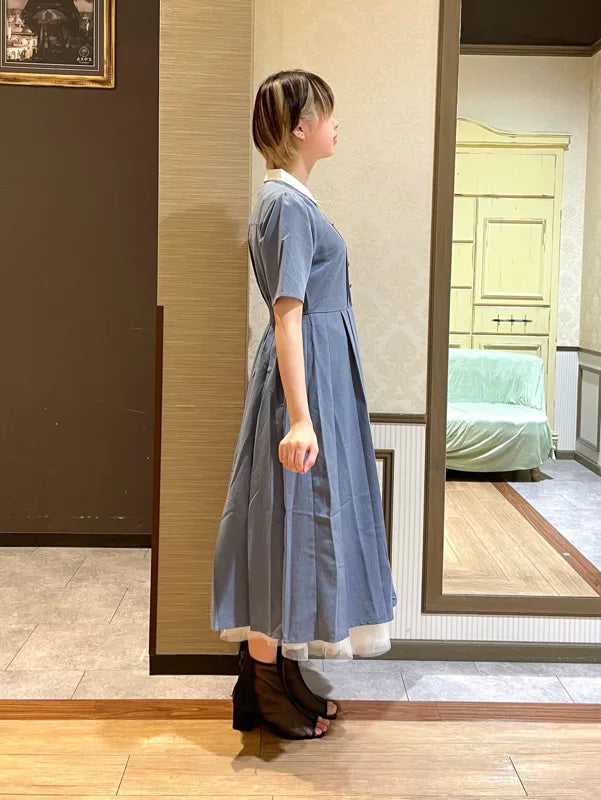 axes femme 學院風領口鏤空連身裙 [OP332]