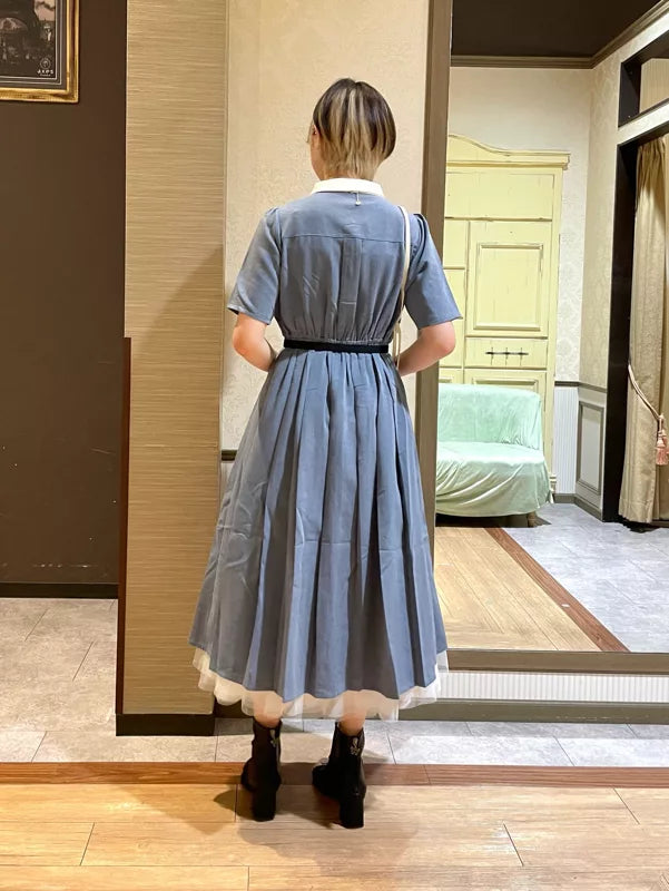 axes femme 學院風領口鏤空連身裙 [OP332]