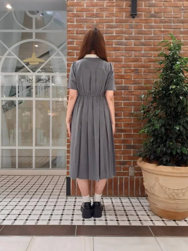 axes femme 學院風領口鏤空連身裙 [OP332]