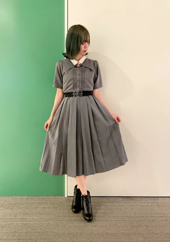 axes femme 學院風領口鏤空連身裙 [OP332]