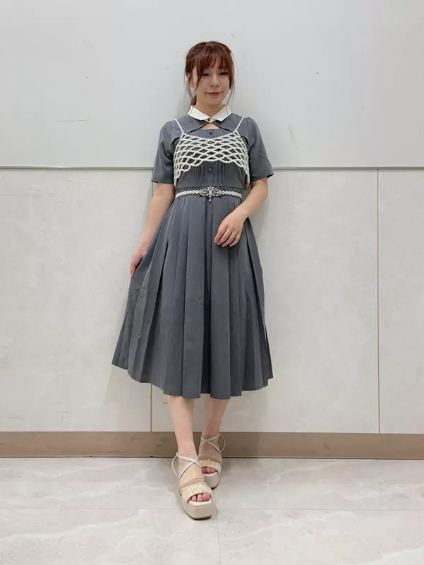 axes femme 學院風領口鏤空連身裙 [OP332]