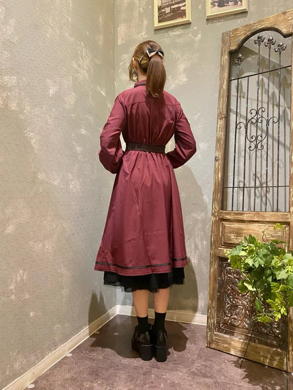 axes femme 軍裝風襯衫連身裙 [OP331]