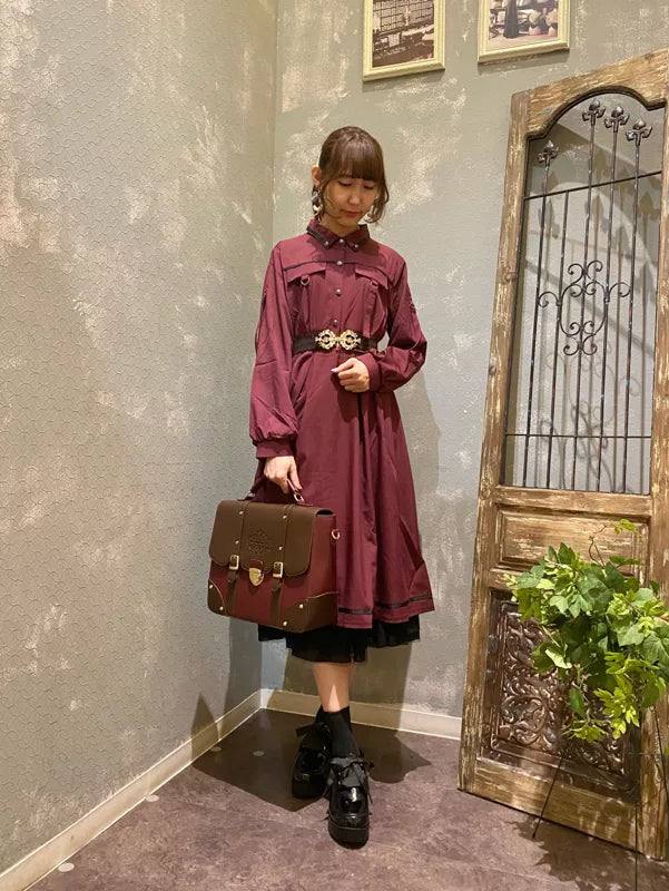 axes femme 軍裝風襯衫連身裙 [OP331]