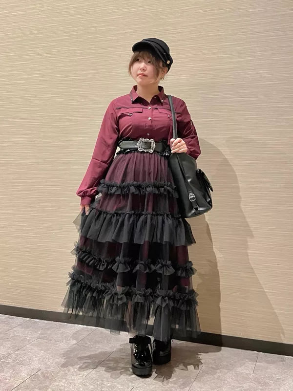 axes femme 軍裝風襯衫連身裙 [OP331]