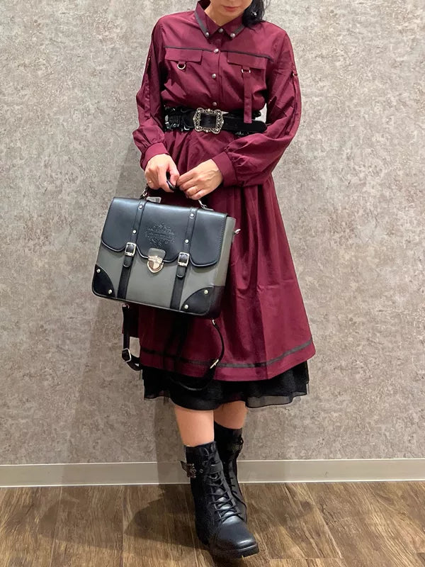 axes femme 軍裝風襯衫連身裙 [OP331]