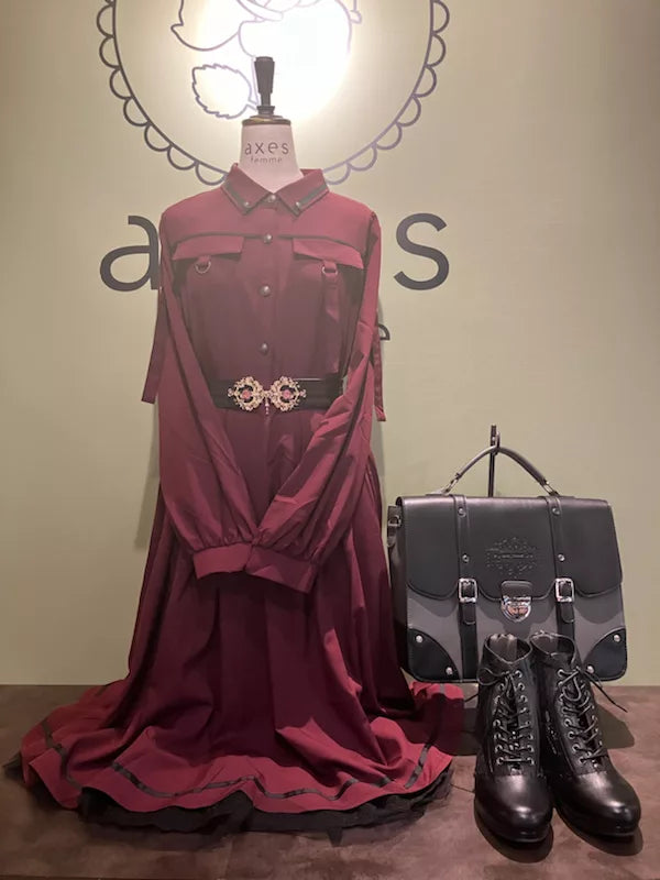 axes femme 軍裝風襯衫連身裙 [OP331]