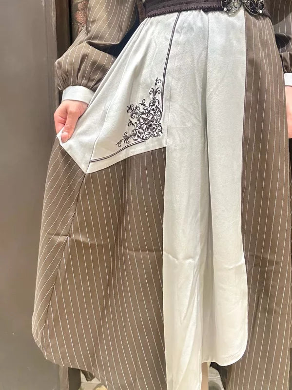 axes femme 領口鏤空雙色不對稱下擺連身裙 [OP333]