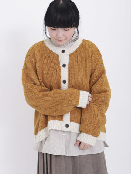 Samansa Mos2 拼色針織外套 3色 [OT267]