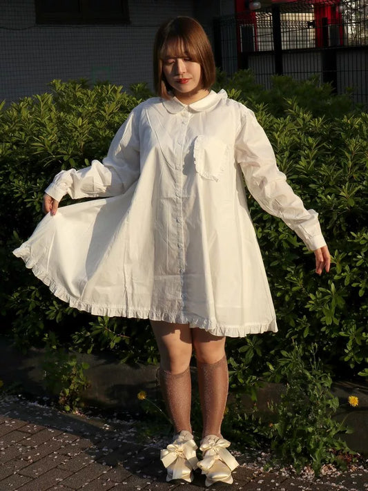 merry jenny 後綁帶蝴蝶結 Ruffle邊連身裙 [OP286]