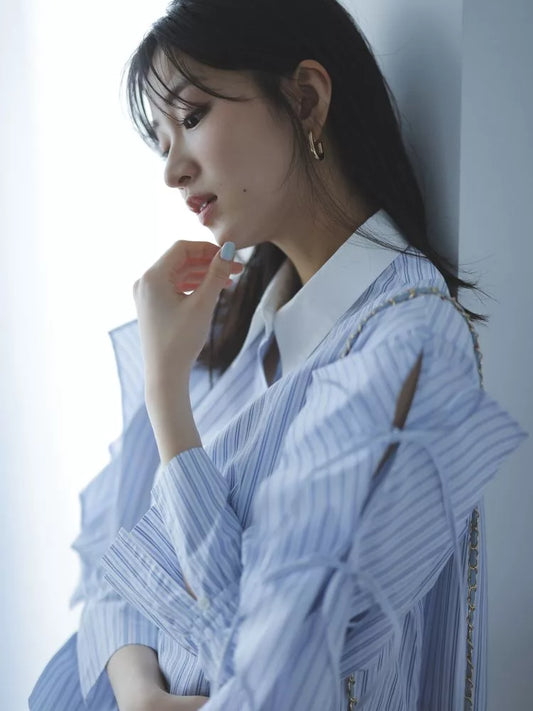 dazzlin 荷葉袖不規則下擺連身裙 [OP324]