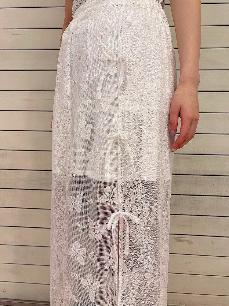 merry jenny 蝴蝶蕾絲多層半身裙 2色 [BT287]