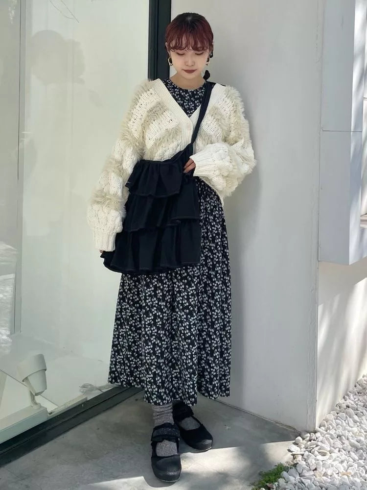 merry jenny 毛毛間條針織外套 [OT264]