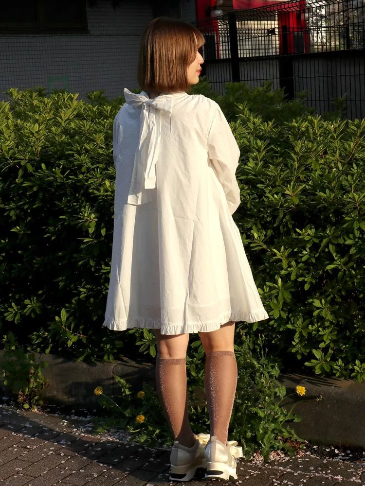 merry jenny 後綁帶蝴蝶結 Ruffle邊連身裙 [OP286]