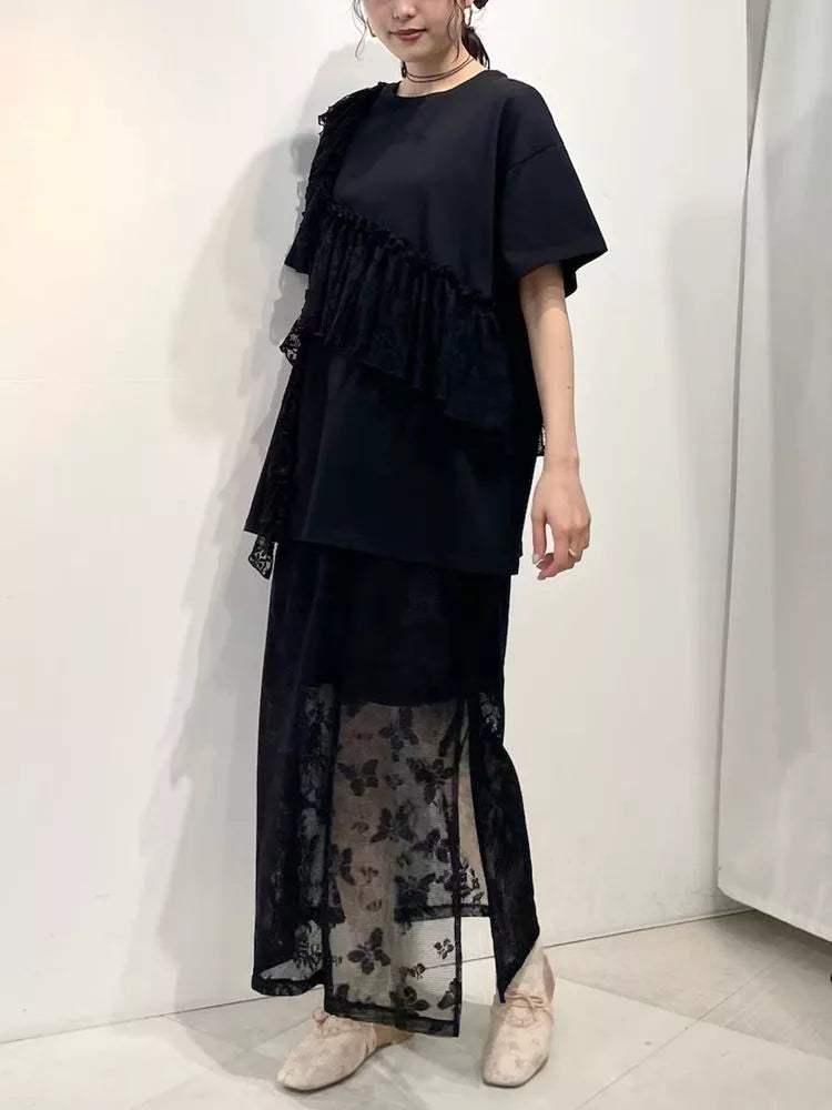 merry jenny 蝴蝶蕾絲多層半身裙 2色 [BT287]