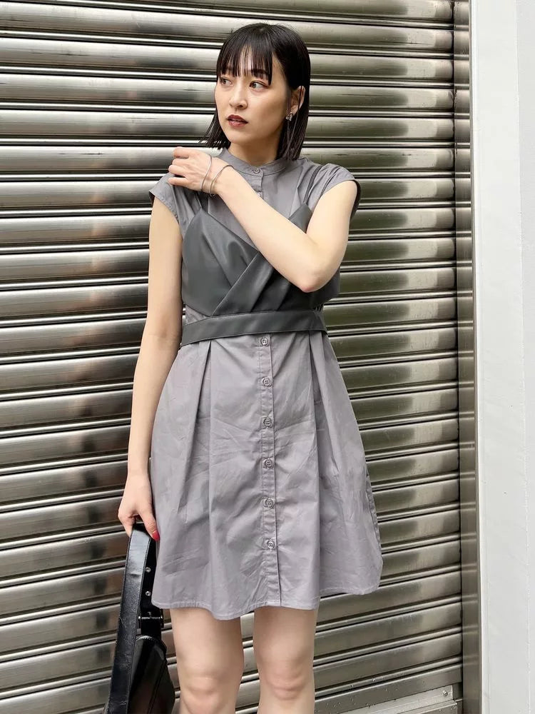 MURUA 緊身胸衣 x 襯衫連身裙套裝 3色 [OP345]