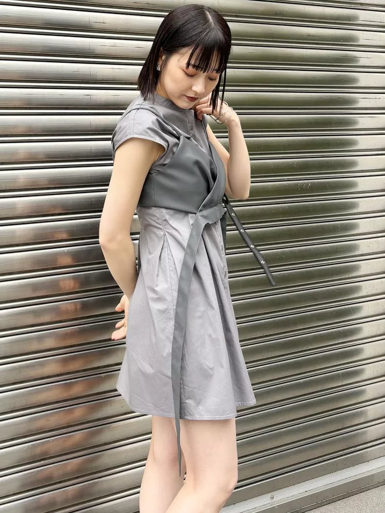 MURUA 緊身胸衣 x 襯衫連身裙套裝 3色 [OP345]