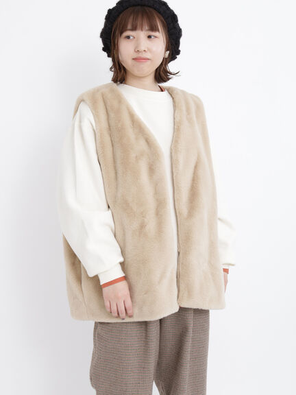 Samansa Mos2 企領大褸x毛毛背心外套 [OT193]