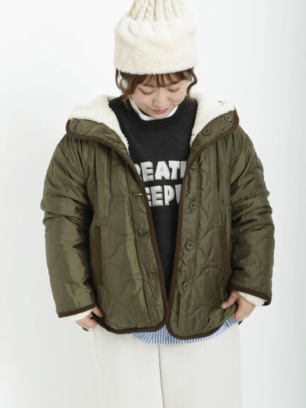 Samansa Mos2 毛毛雙面連帽外套 2色 [OT191]