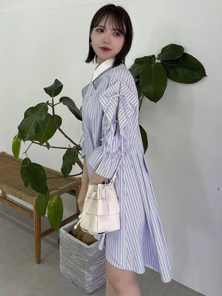 dazzlin 荷葉袖不規則下擺連身裙 [OP324]