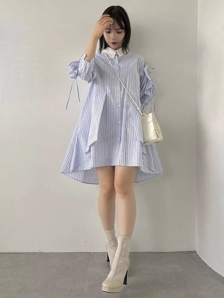 dazzlin 荷葉袖不規則下擺連身裙 [OP324]