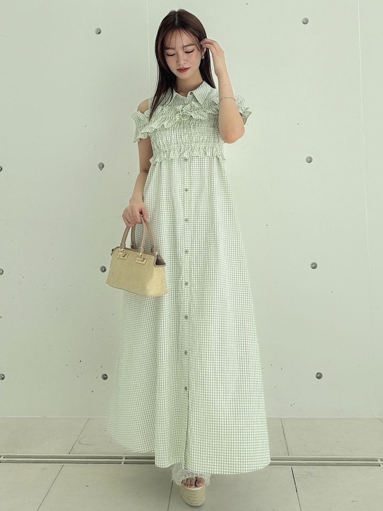 dazzlin Ruffle緊身胸衣襯衫連身裙套裝 2色 [OP284]