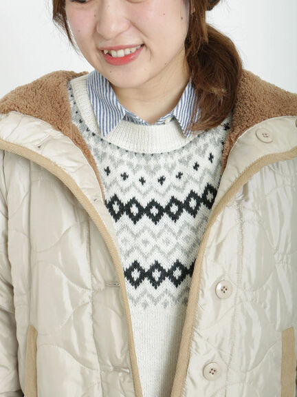 Samansa Mos2 毛毛雙面連帽外套 2色 [OT191]