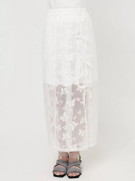 merry jenny 蝴蝶蕾絲多層半身裙 2色 [BT287]