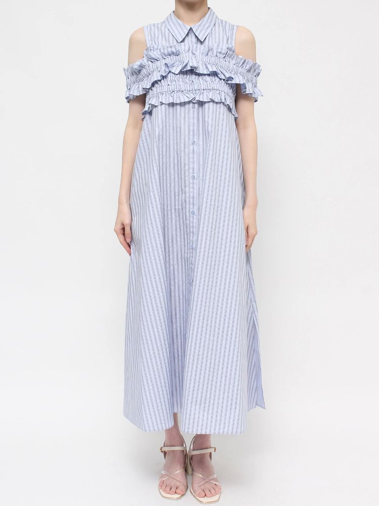 dazzlin Ruffle緊身胸衣襯衫連身裙套裝 2色 [OP284]