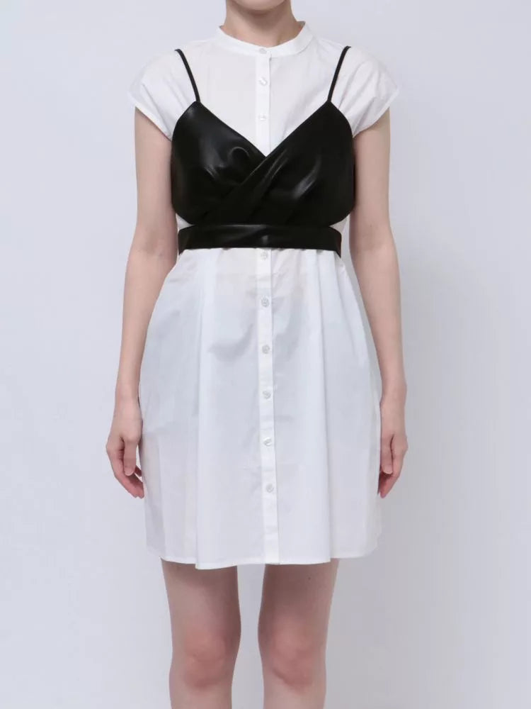 MURUA 緊身胸衣 x 襯衫連身裙套裝 3色 [OP345]