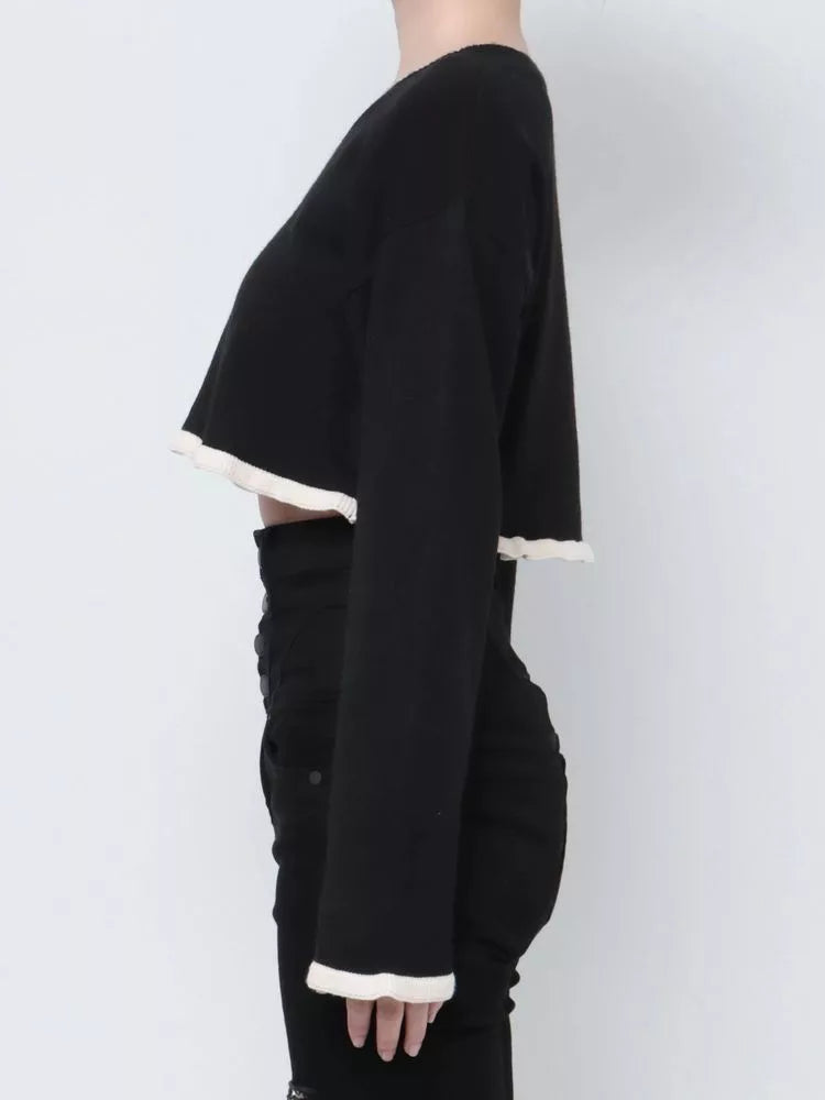 EMODA 拼色短款針織上衣 2色 [TP255]